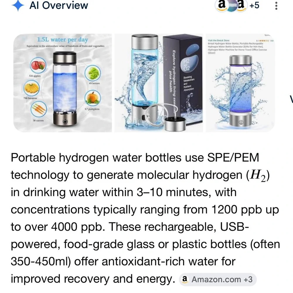 Portable Hydrogen Water Generator with USB Charging - Silver